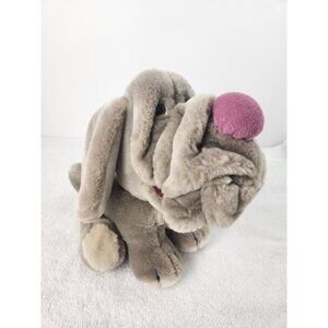 Vintage Wrinkles Dog Plush Stuffed Animal Ganz Bros 1984‎ 80s Beige 354078